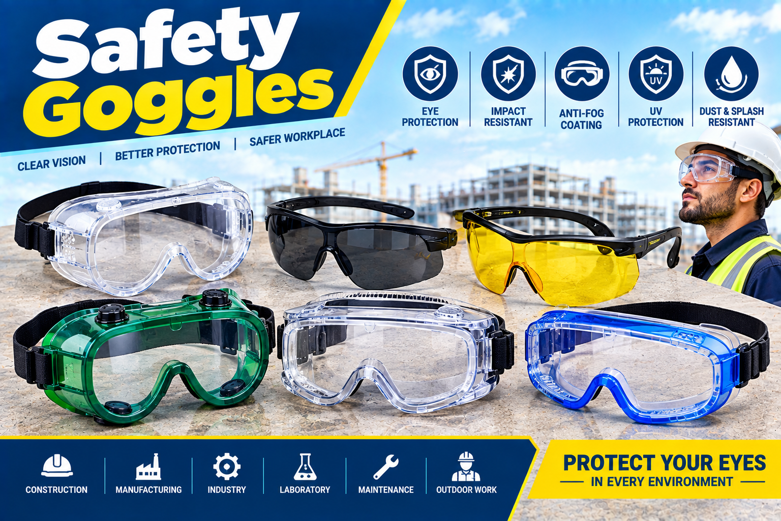 Safety Goggles stockiest exporter in uae