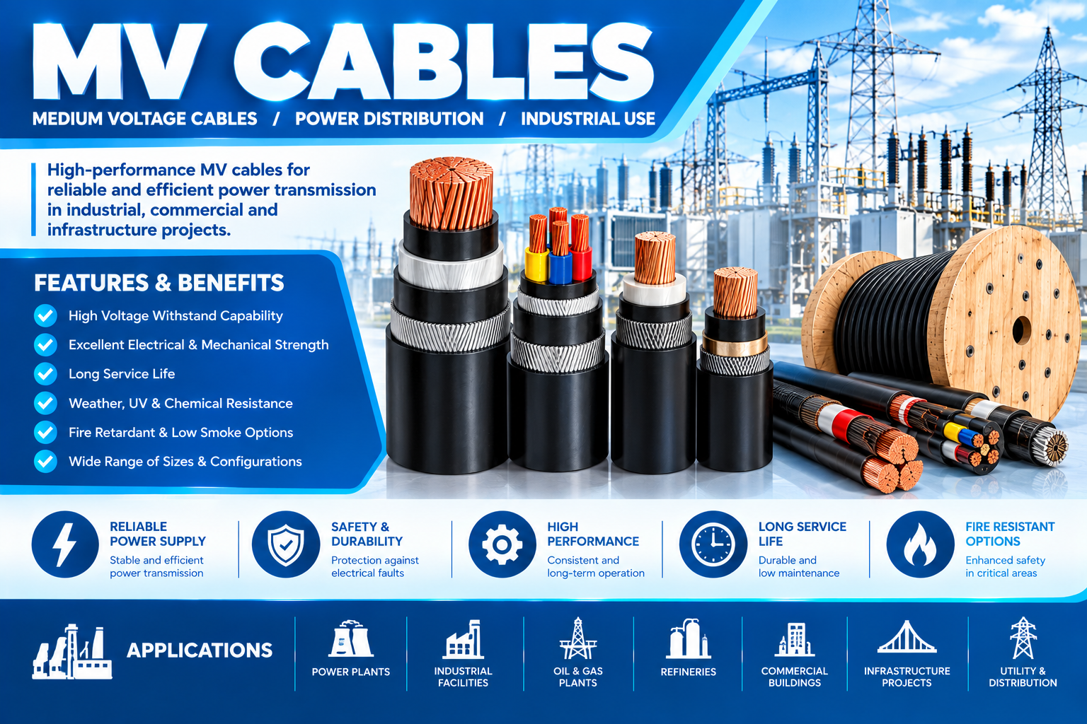 MV Cables Industrial Power supplier in uae