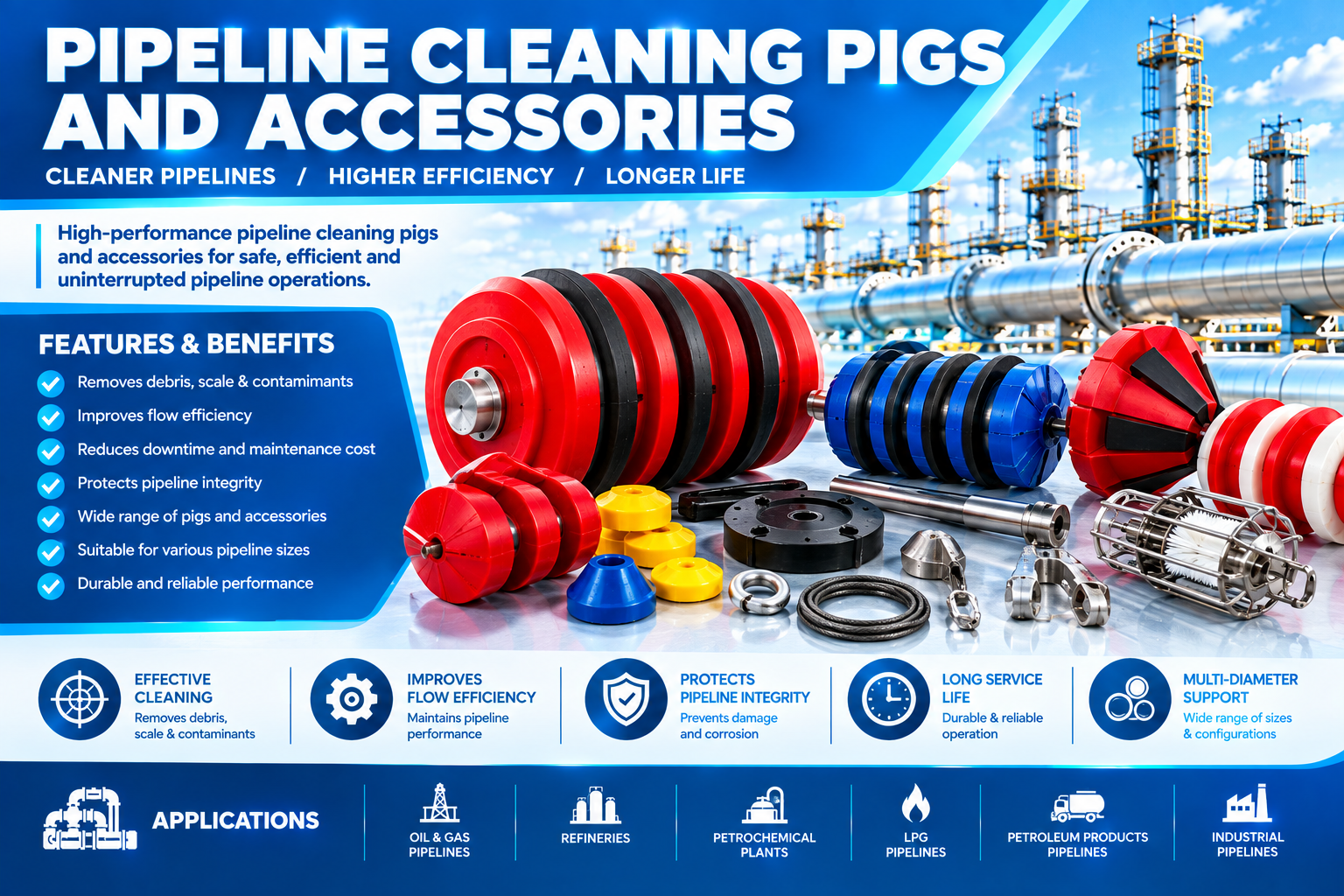 Pipeline Cleaning Pigs and Accessories